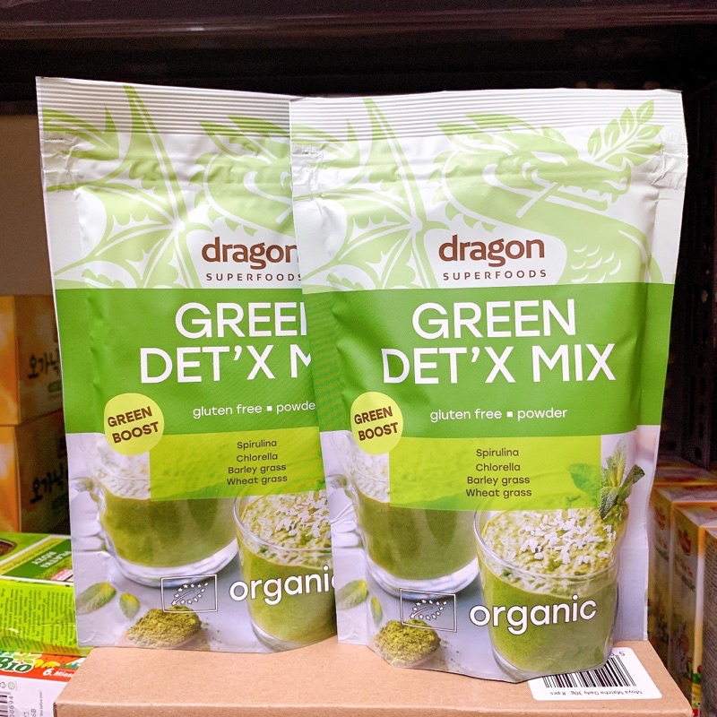 Bột thải độc hữu cơ green detox organic 200g (spirulina, chlorella, cỏ lúa mì, cỏ lúa mạch) NHẬP KHẨU CHÍNH HÃNG