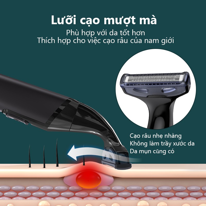 Máy cạo râu điện không dây KANSEN 2 trong 1 tiện lợi cho toàn bộ cơ thể