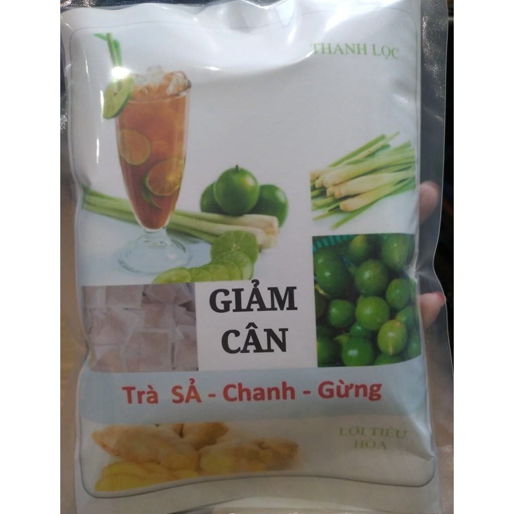 Giảm Cân Sả Chanh Gừng, 50 Túi lọc, Giảm Cân, Giảm Mỡ bụng, Thanh Lọc Cơ Thể