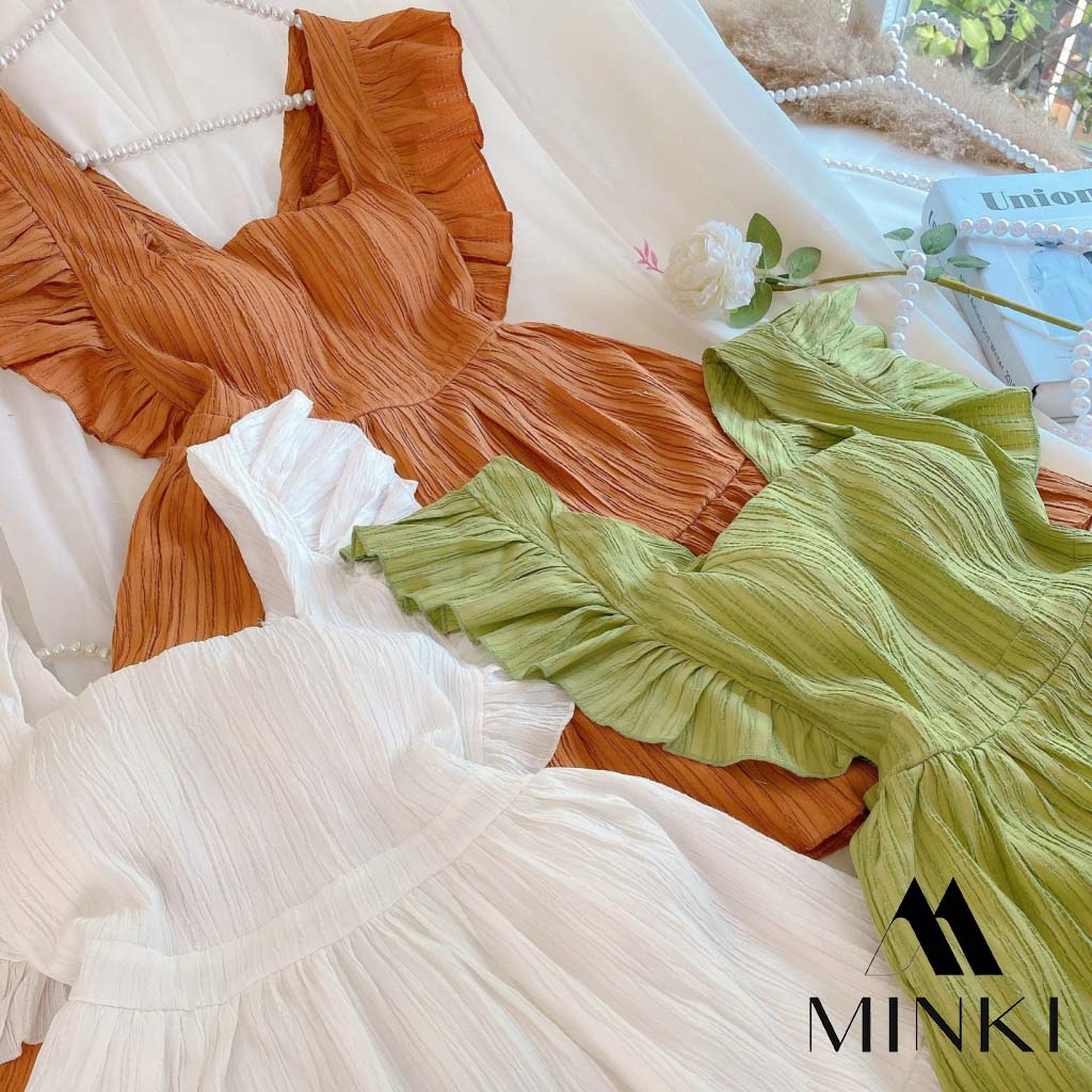 ĐẦM TIỂU THƯ CÁNH TIÊN CỘT LƯNG - CHẤT LIỆU CAO CẤP - MÀU XANH / CAM / TRẮNG | BigBuy360 - bigbuy360.vn