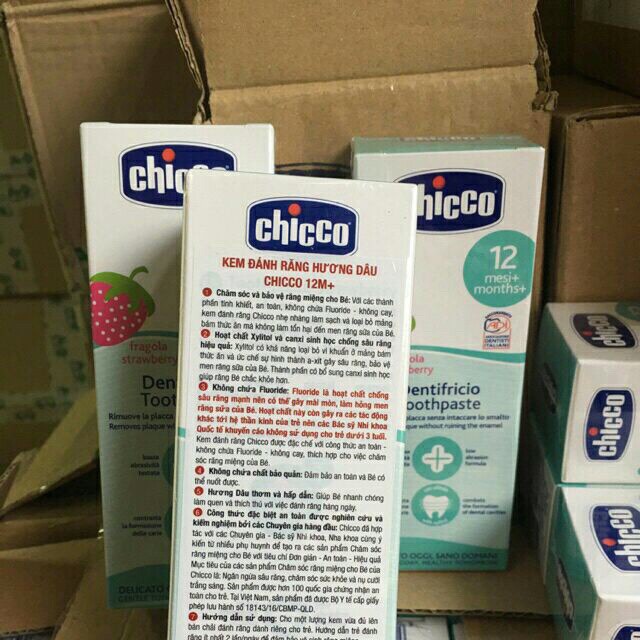 Combo 3 Kem đánh răng Chicco hương Chuối - Táo 6M+ 50ml