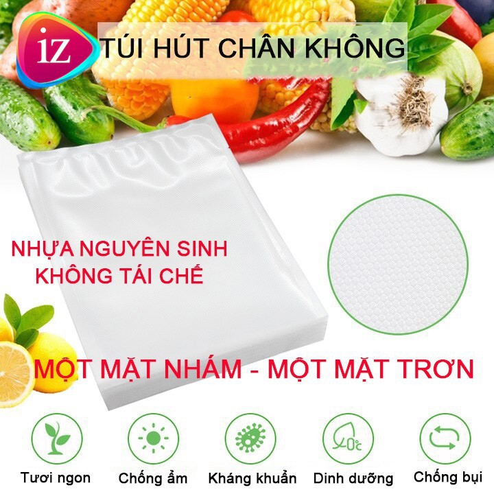 Bộ 100 túi hút chân không  một mặt nhám, loại 1, không kén túi ,dai, bền, an toàn và hữu ích