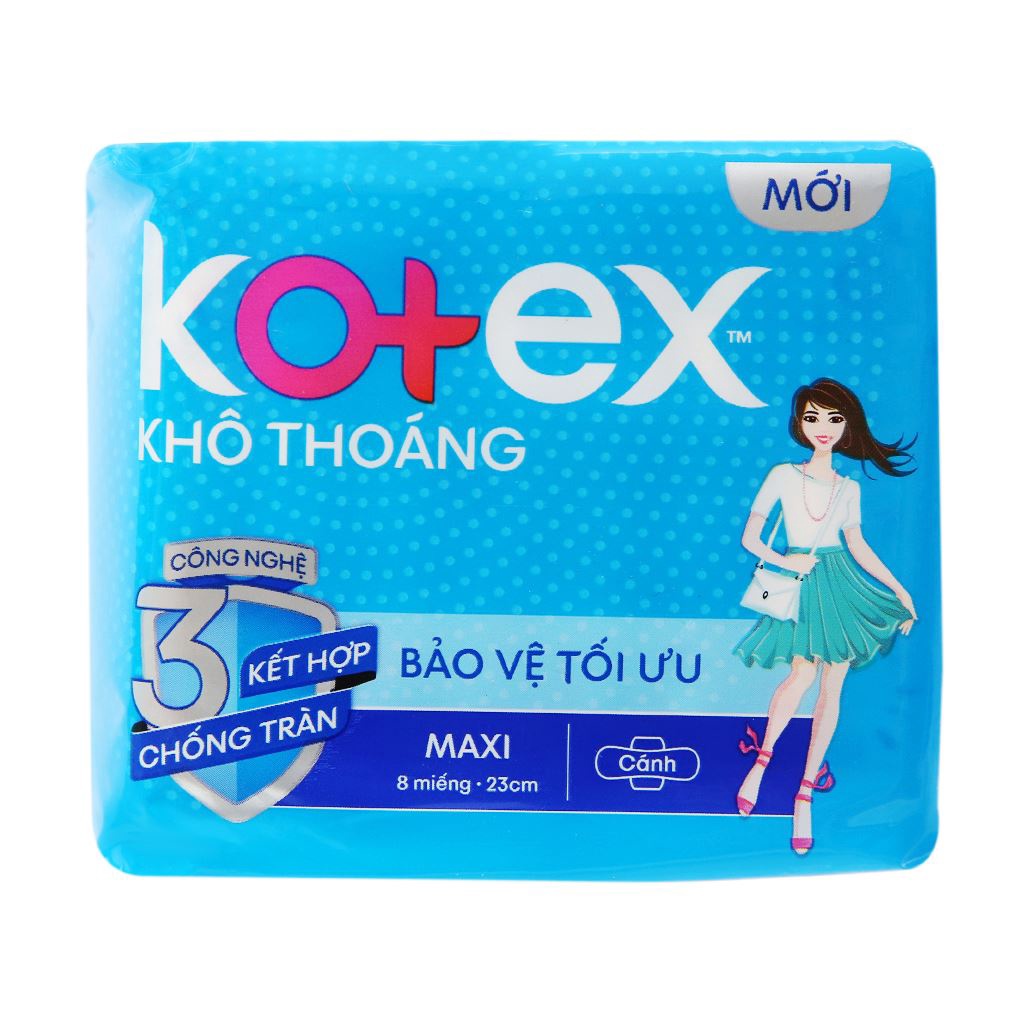Băng vệ sinh Kotex khô thoáng Maxi cánh 8 miếng