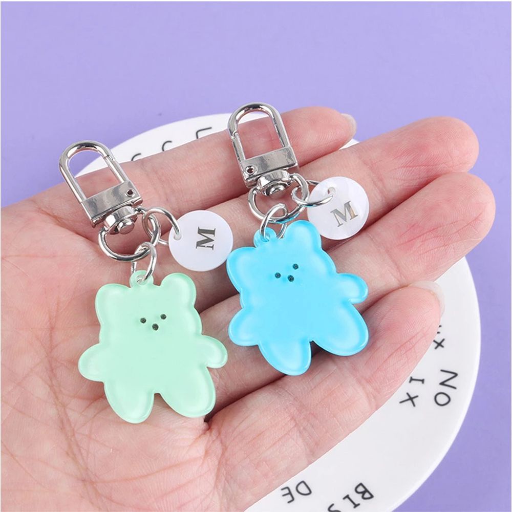 Móc khóa acrylic hình gấu màu kẹo dễ thương sáng tạo trang trí ô tô/ balo cho nữ