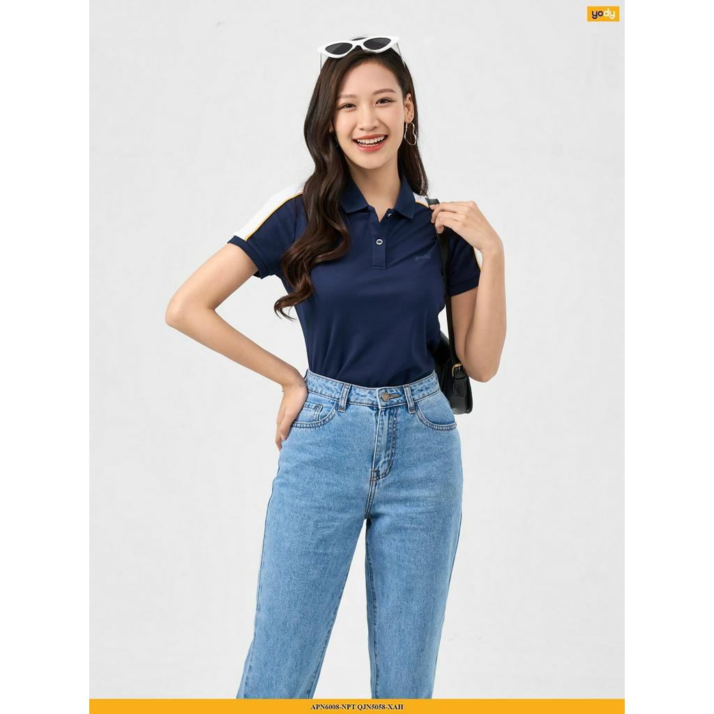 Áo polo nữ YODY chất liệu cafe tổ ong chống nắng nhanh khô thấm hút tốt - APN6008