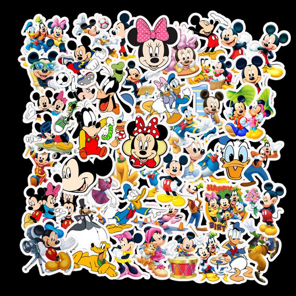 Bộ 50 Miếng Dán Trang Trí Hình Mickey Minnie Dễ Thương