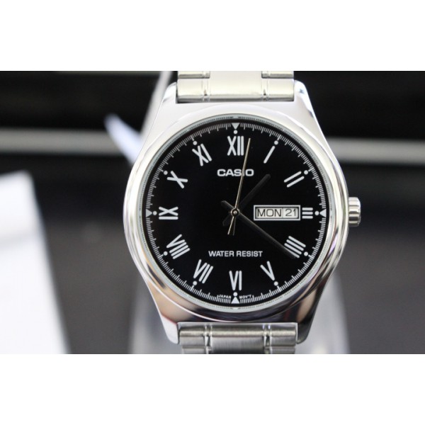 Đồng hồ nam CASIO MTP-V006D-1BUDF - Dây kim loại - Số la mã - Mặt màu đen