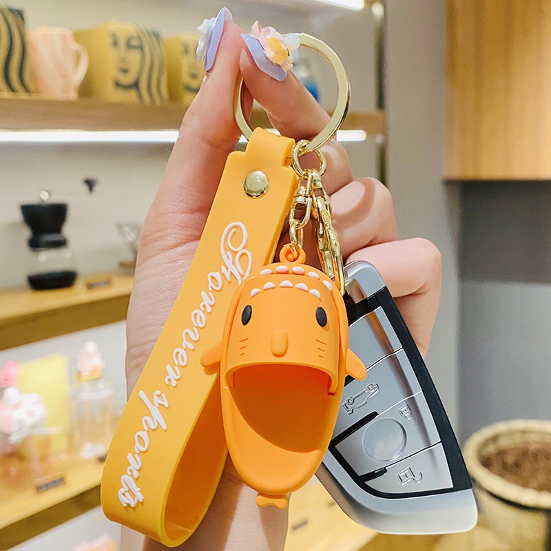 Hoạt Hình Móc Khóa Hình Dép Hình Cá Mập Sáng Tạo