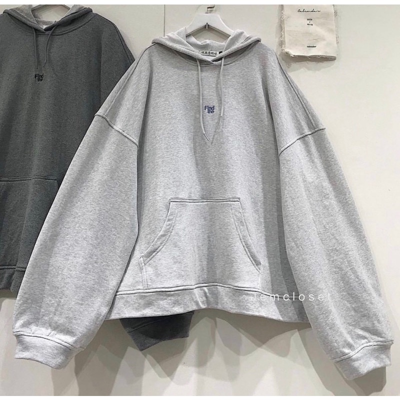 Áo hoodie nỉ bông màu xám trơn basic (hình thật/sẵn) | BigBuy360 - bigbuy360.vn