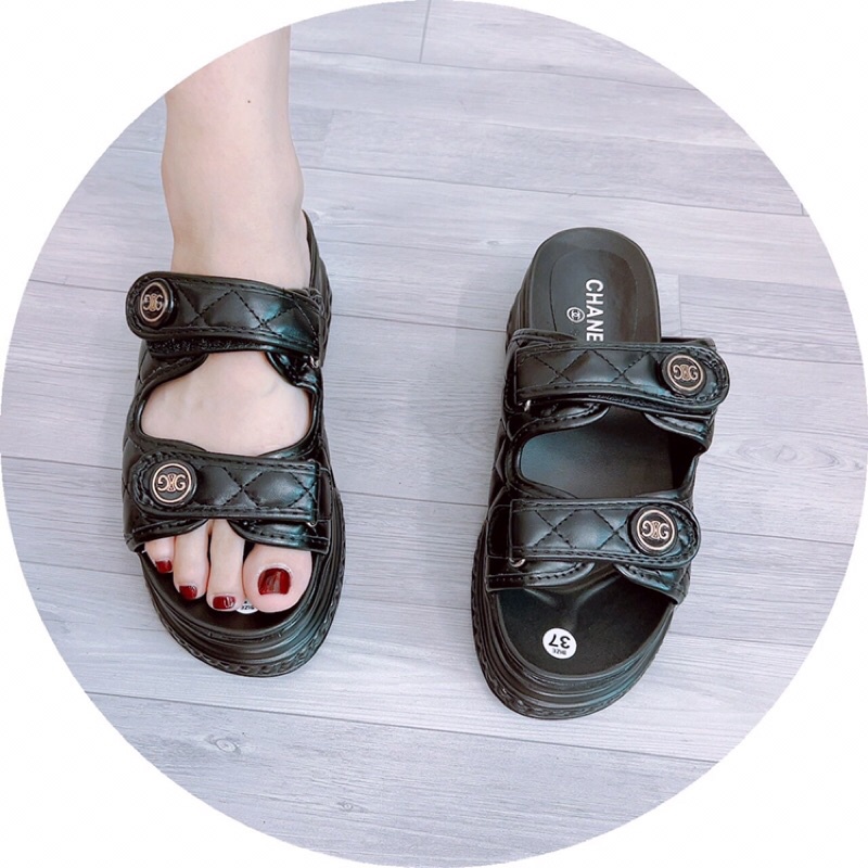 Dép nữ đế xuồng hai quai ngang chần chỉ XX hàng quảng châu siêu đẹp