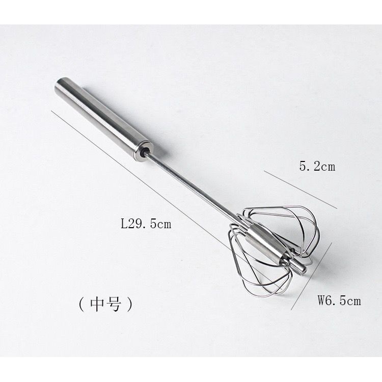 Dụng cụ đánh trứng thông minh nhấn xoay tiện lợi Inox không gỉ IN55