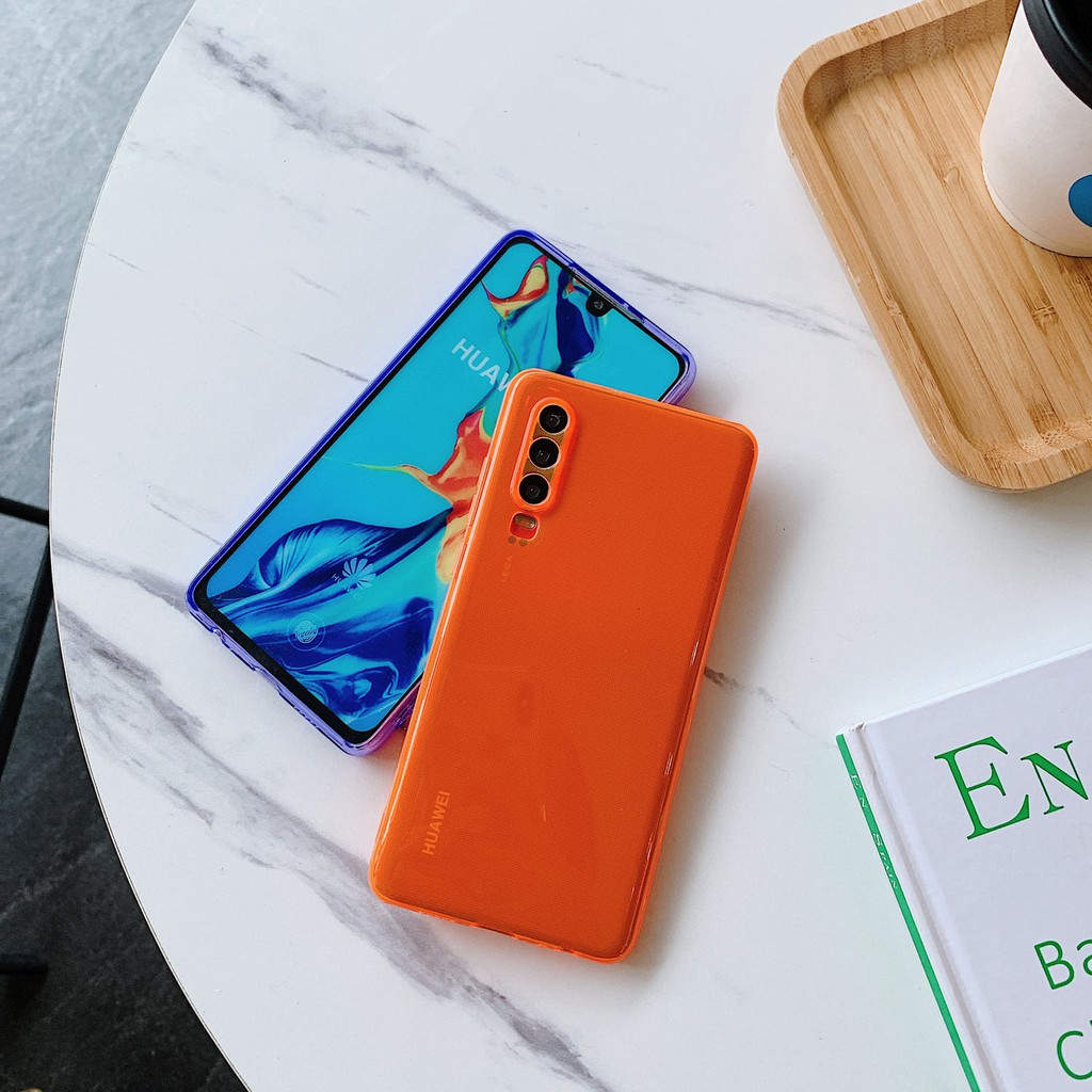 Ốp Điện Thoại Tpu Mềm Trong Suốt Màu Dạ Quang Chống Sốc Cho Huawei Honor 20 30 30s 30 Pro 9x Play 4t Enjoy 9a