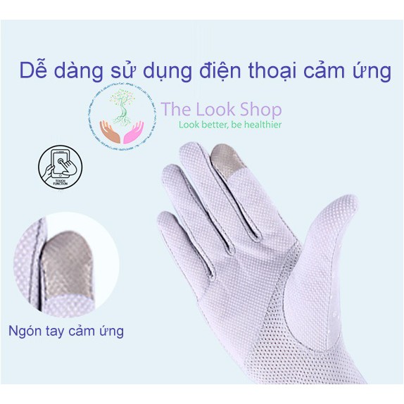 Găng tay chống nắng cao cấp, bao tay chống 98% tia UV UPF50+ cho nữ- Sử dụng được điện thoại cảm ứng