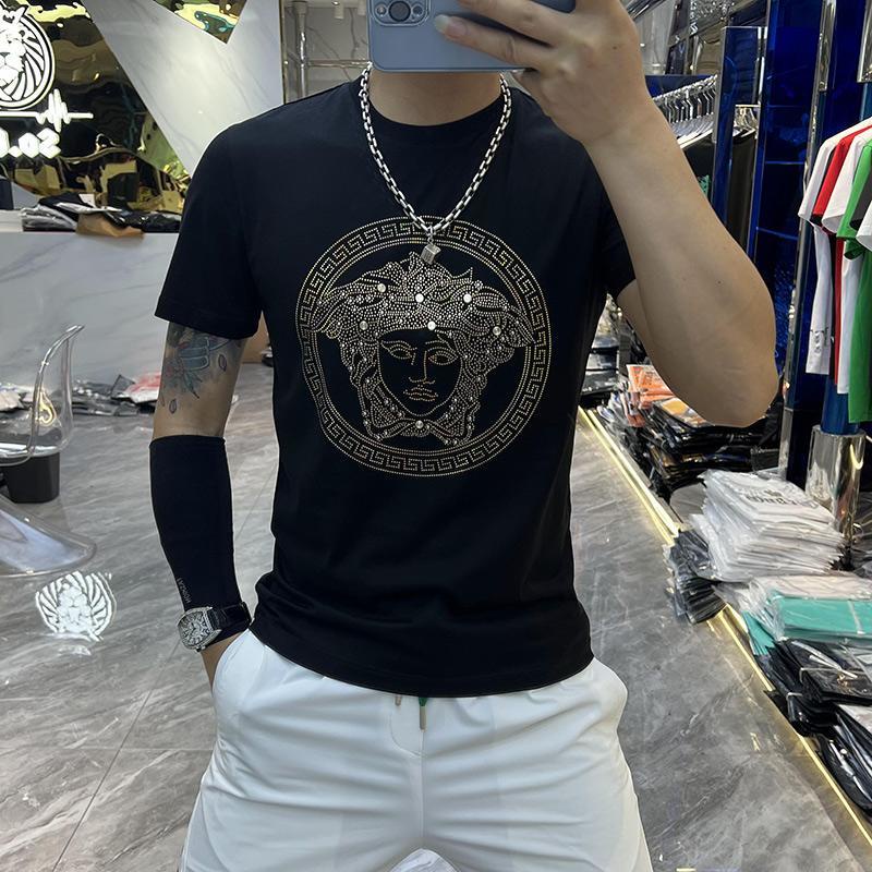 Áo Nam Hot Diamond VS Medu Tay Ngắn Thoáng Khí Cotton Đáy Áo Sơ Mi Bé Trai Top