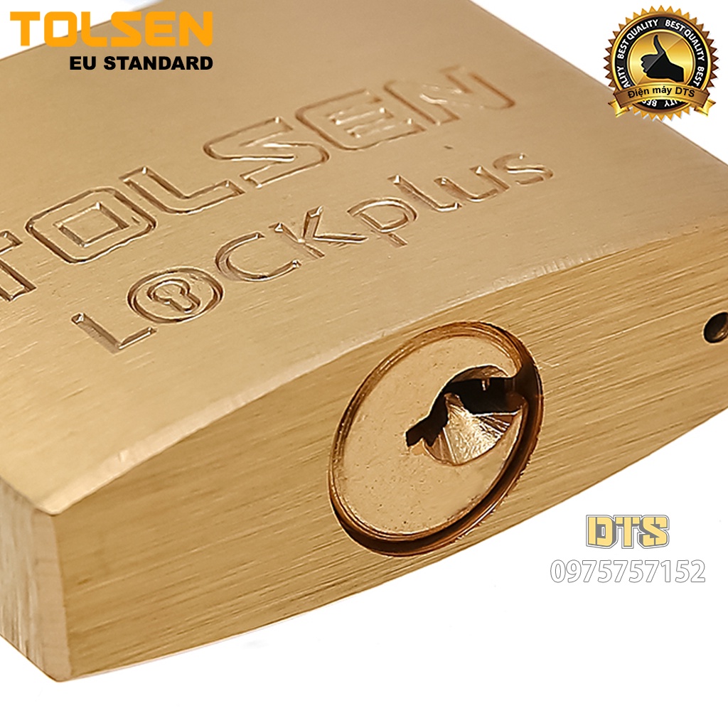 Ổ khoá treo đồng bấm công nghiệp size 50mm TOLSEN, khoá bấm khoá vali siêu cứng chống cắt - Tiêu chuẩn xuất khẩu châu Âu