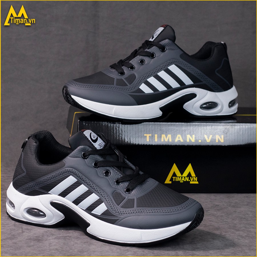 Giày thể thao nam sneaker cổ cao chất liệu da màu đen đế cao cao cấp độn đế đẹp bảo hành 1 năm DT07 TIMAN