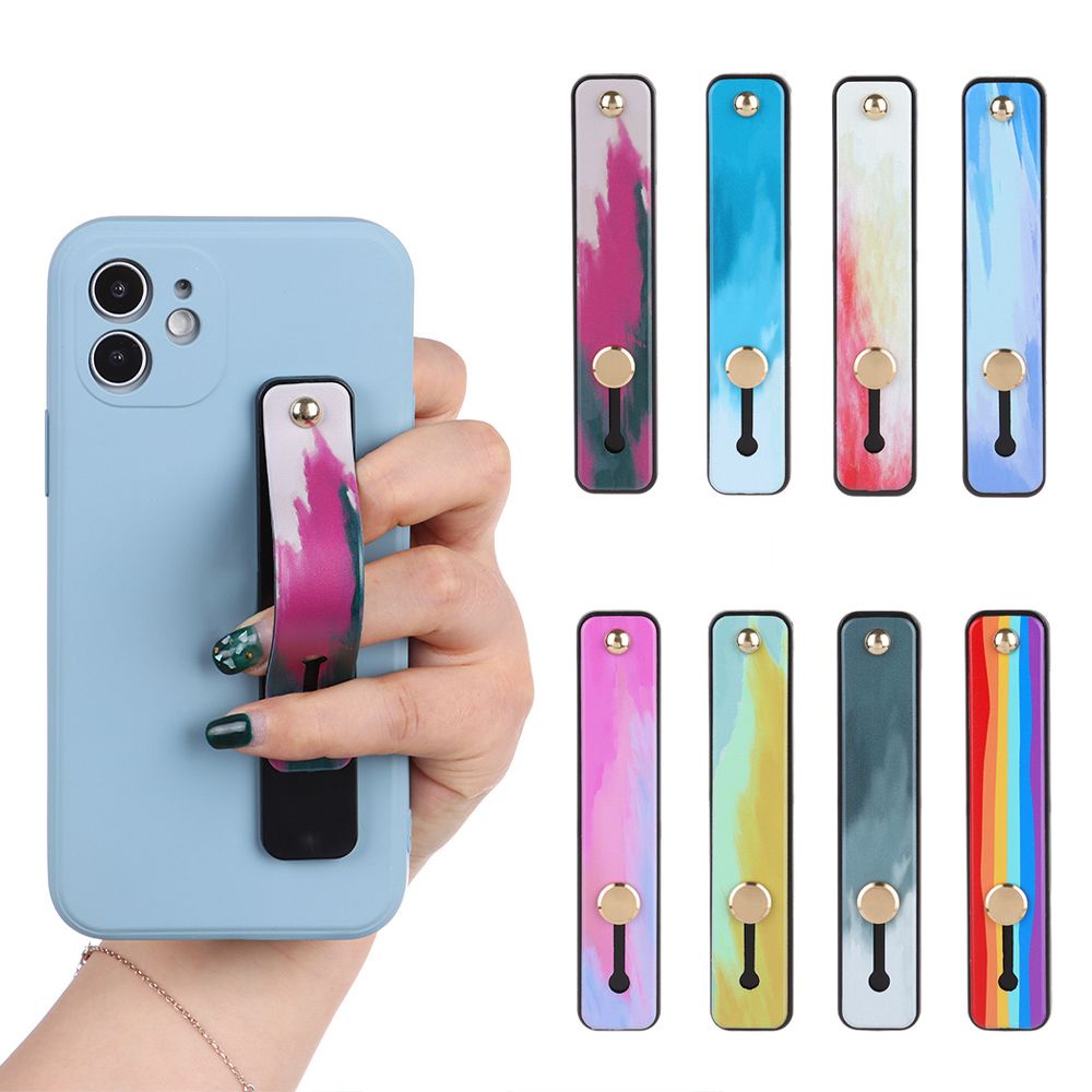 Dây đeo cổ tay gắn điện thoại di động làm từ silicon màu cầu vồng sử dụng tiện lợi đa năng