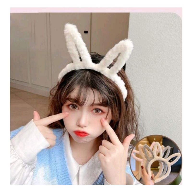 bờm tai thỏ trắng