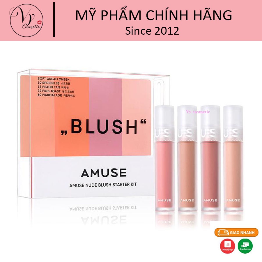 Bộ 4 màu má trang điểm bán chạy nhất hãng AMUSE NUDE BLUSH STARTER KIT