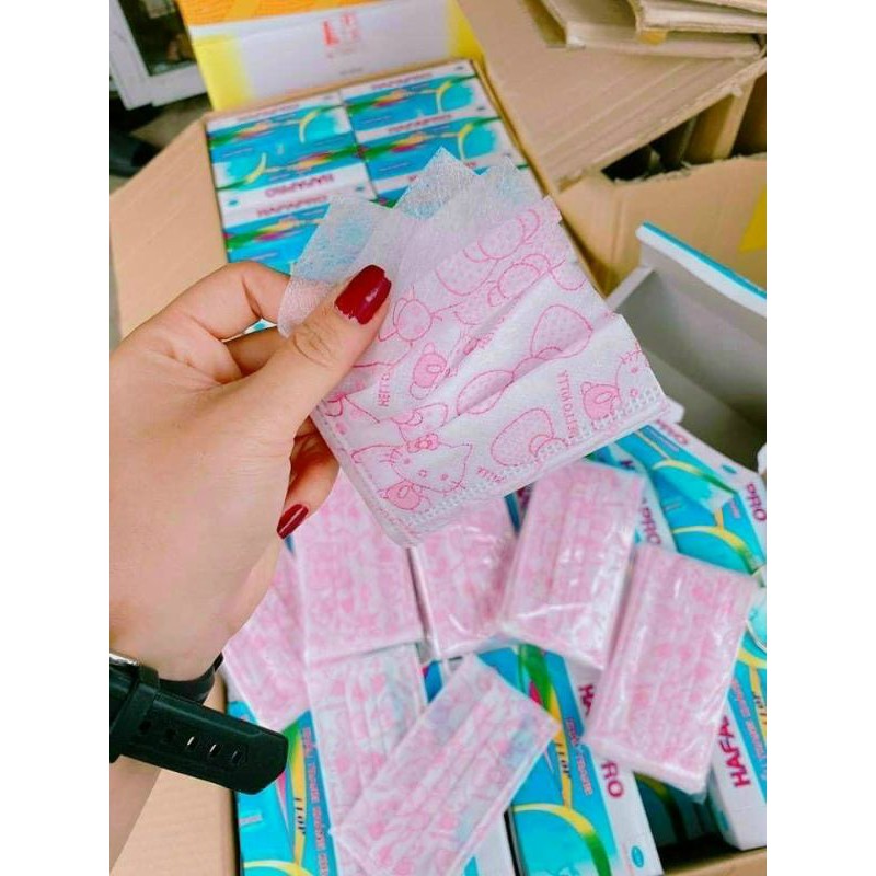 Khẩu Trang Hello Kitty Hồng Hộp 50 cái Hàng Chuẩn 4 Lớp | BigBuy360 - bigbuy360.vn