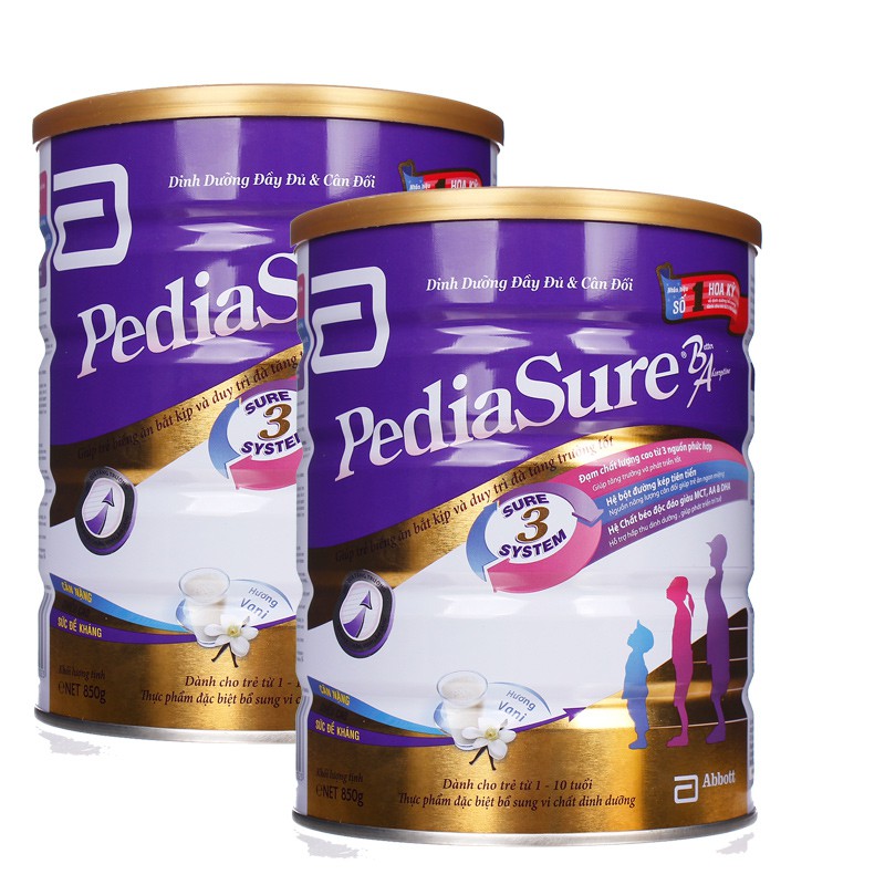 SỮA PEDIASURE BA ABBOT CHO TRẺ 1-10T - HỘP 400G -HỘP 900g Và 1600g