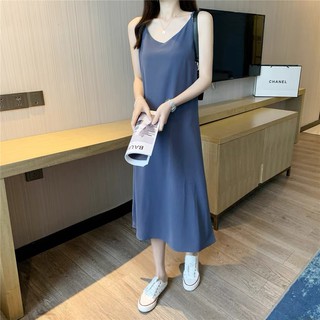 Váy hai dây trơn lụa 42202 CHERRYCOCO