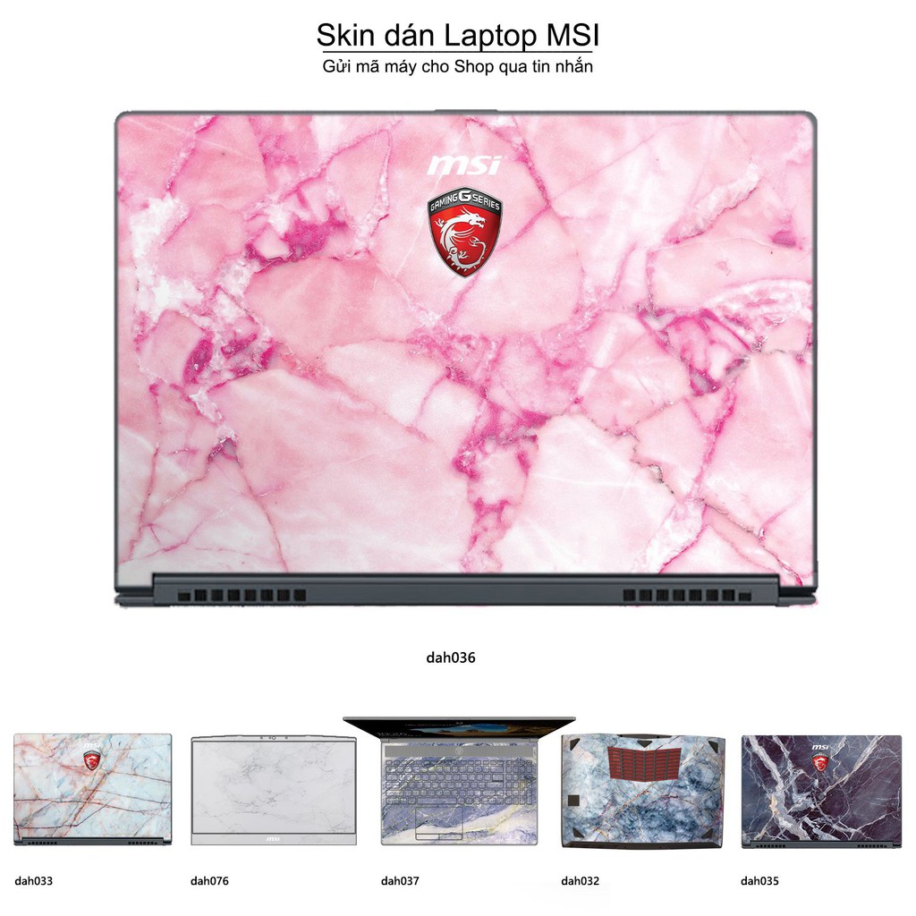 Skin dán Laptop MSI in hình vân đá bộ 2 (inbox mã máy cho Shop)