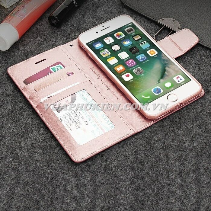 Bao da HanMan cho Oppo Realme 3 Pro, Realme 3, Realme 2 Pro, Realme X Lite dạng ví có ngăn đựng thẻ và tiền, quai gập