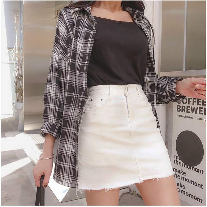 Chân váy chữ A - chân váy kaki tua rua basic - CV09