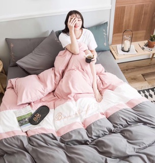 Set chăn ga Cotton TC phối cá tính.