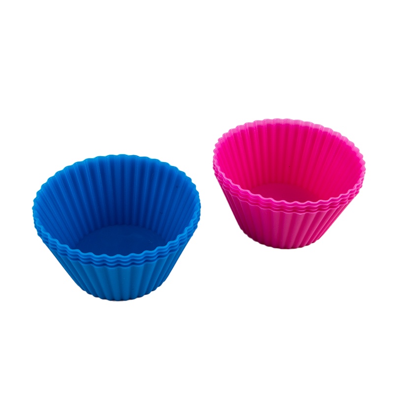 Bộ 4 Khuôn Silicon Làm Bánh Cupcake Hình Tròn Tiện Dụng