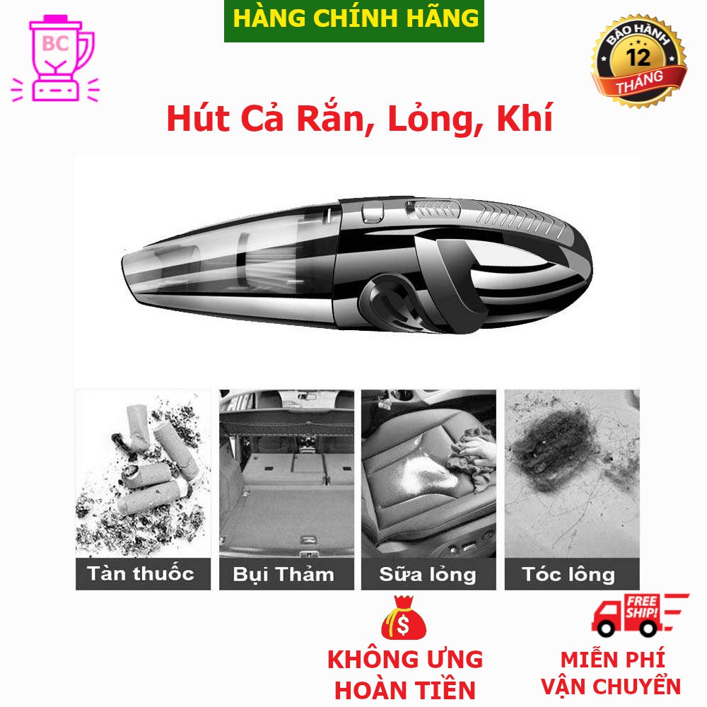 [FREESHIP❤️] Máy Hút Bụi Cho Ô Tô, Thảm, Đệm Giường, Sạc Pin Cầm Tay Công Suất Lớn