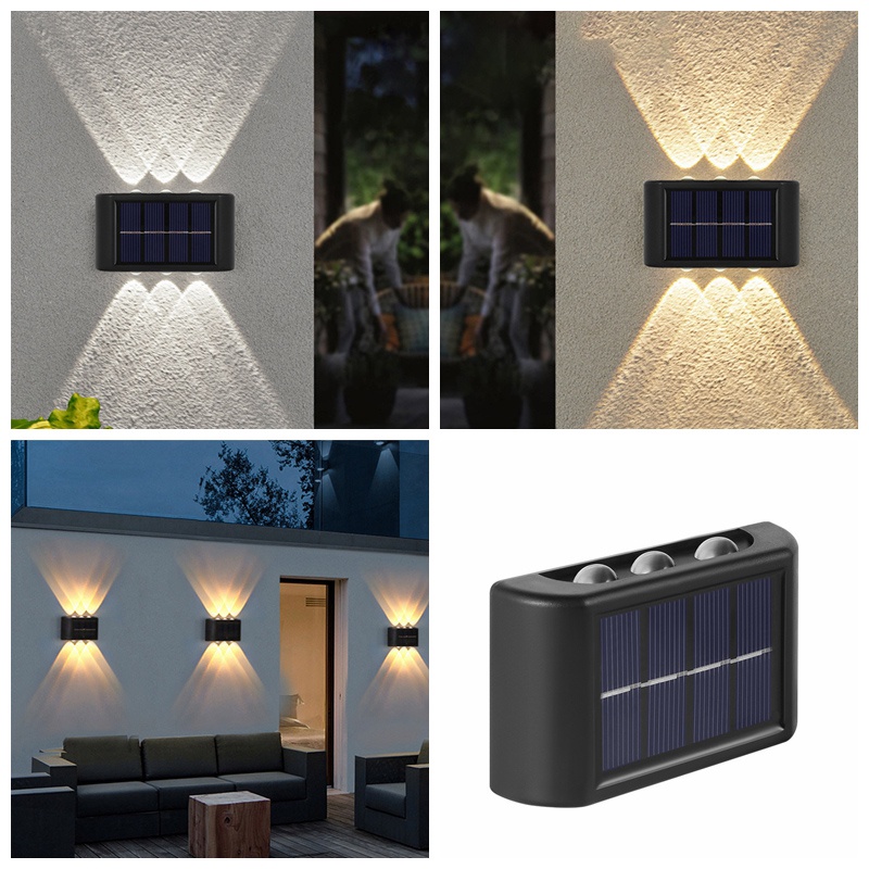 Đèn Led Năng Lượng Mặt Trời Chống Thấm Nước Gắn Tường Trang Trí Sân Vườn/Ban Công Ngoài Trời