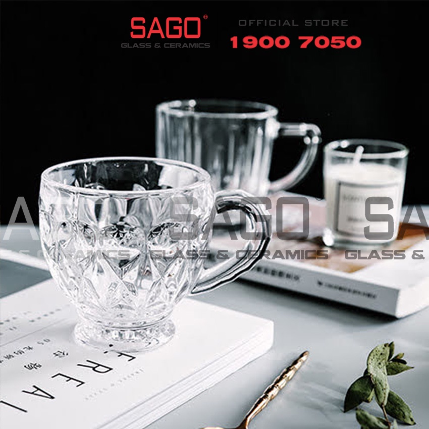 Ly Thủy Tinh có Quai Green Apple Mug Tea Glass | Tuỳ Chọn Dung Tích và Kiểu Dáng