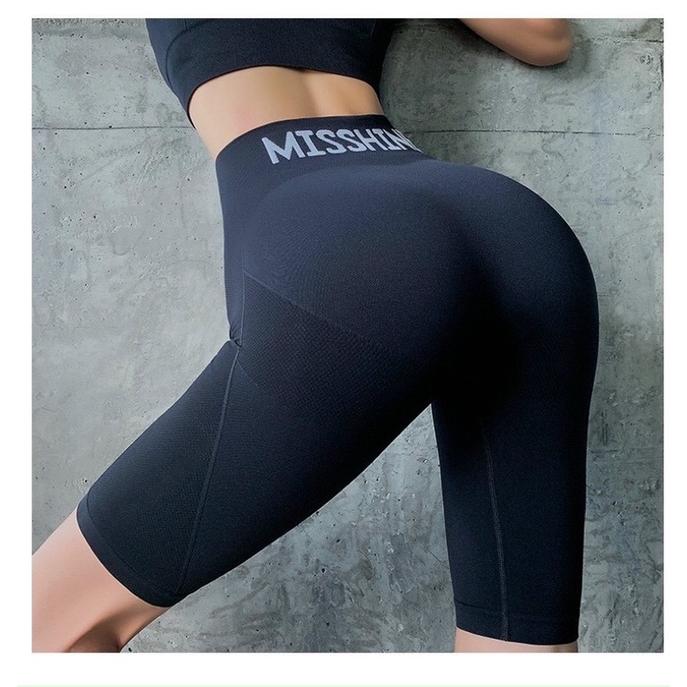 Quần tập lửng Gym nữ MISSHINE cạp lưng cao, co giãn 4 chiều, thoáng mát, ôm dáng nâng quần tập Yoga, Zumba,nâng mông