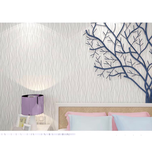 Giấy dán tường Vân sóng trắng và kẻ caro khổ 45cm | BigBuy360 - bigbuy360.vn
