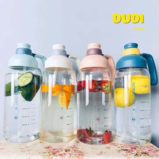 Bình nước 1800 ml Siêu To Khổng Lồ có tay cầm Tặng kèm ống hút