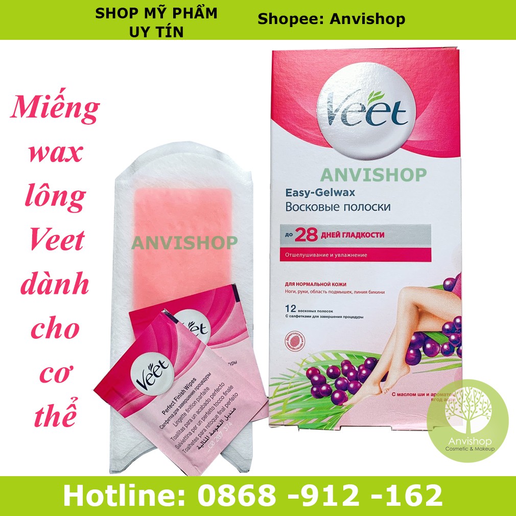 Kem tẩy lông Veet Pháp - Miếng wax tẩy lông chân Veet ANVISHOP