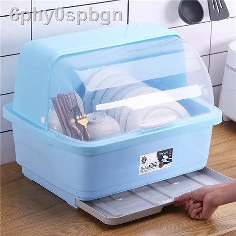 6phy0spbgnGiá đựng bát đĩa nhà bếp hộp bộ đồ ăn có nắp đậy để vào giá thoát nước tủ nhựa gia đình