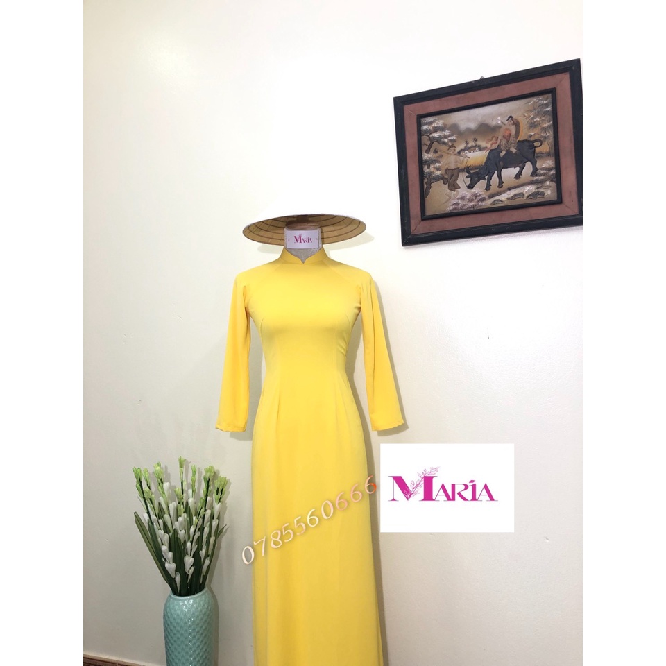 [𝐌𝐀𝐑𝐈𝐀]𝙏𝙃ƯƠ𝙉𝙂 𝙃𝙄Ệ𝙐 ÁO DÀI màu 𝙑À𝙉𝙂 𝘾𝙃𝘼𝙉𝙃 CHẤT LIỆU LỤA MĨ CAO CẤP 2 Tà (1 lớp) chuẩn FORM