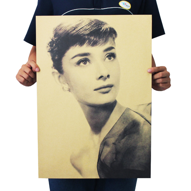 Poster Hình Nữ Diễn Viên Audrey Hepburn Phong Cách Retro