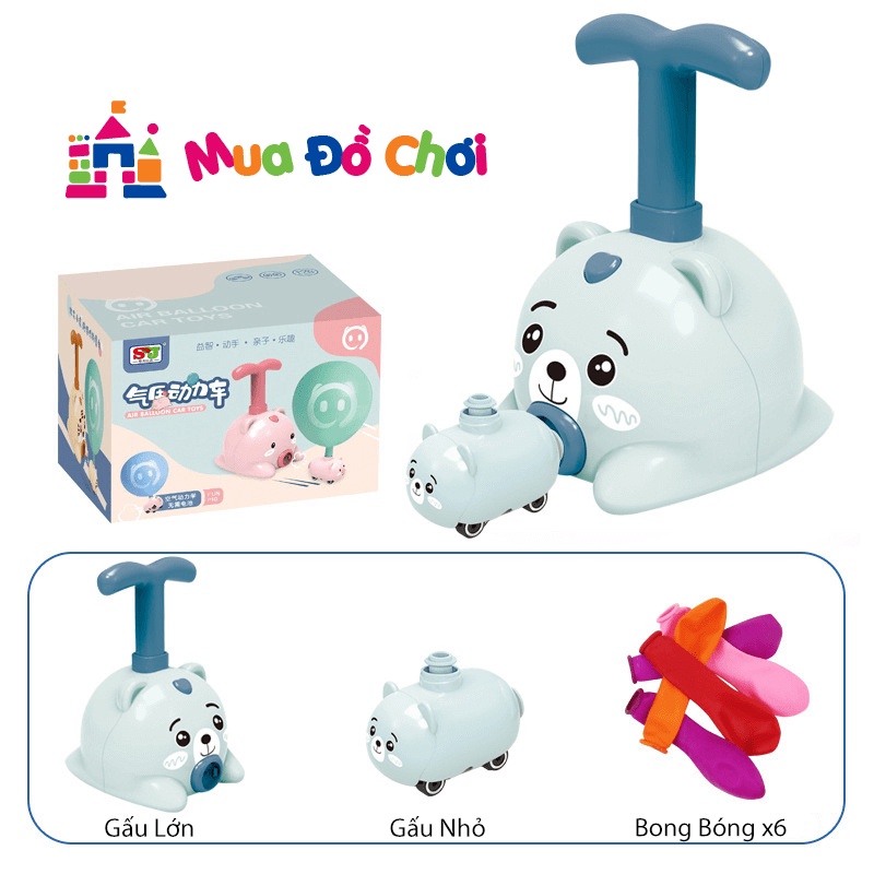 Bộ đồ chơi bơm bóng chạy xe hình thú dành cho các bé