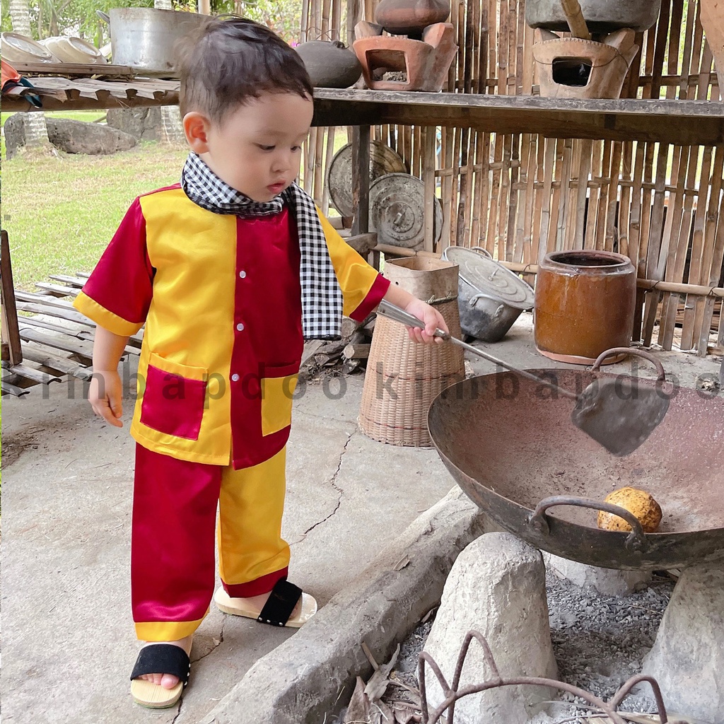 (7-16kg) Bà ba cho bé - Bộ bà ba nông dân cute cho bé trai bé gái