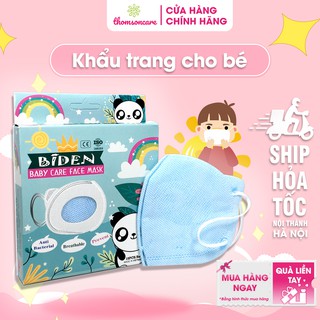 Khẩu trang 3 lớp Biden cho bé - lọc bụi, kháng khuẩn, hộp 10 chiếc cho trẻ từ 1 tuổi, mẫu giáo, an toàn, thoải mái