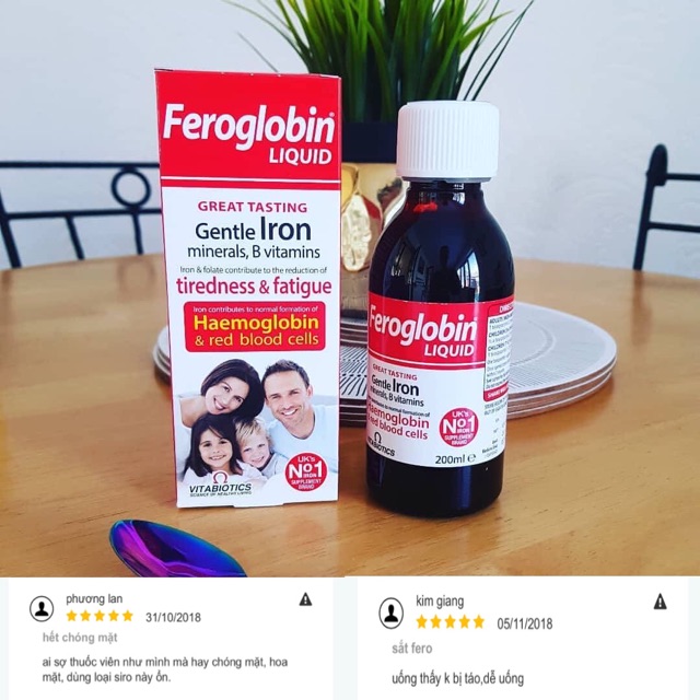 Siro bổ sung sắt Feroglobin Liquid B12 bổ sung sắt cho cả gia đình chai 200ml | Thế Giới Skin Care