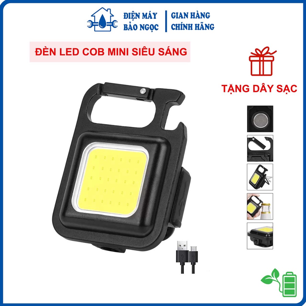 Đèn Led COB mini siêu sáng, kèm móc khóa, mở lắp chai nhỏ gọn, tiện dụng - Điện Máy Bảo Ngọc