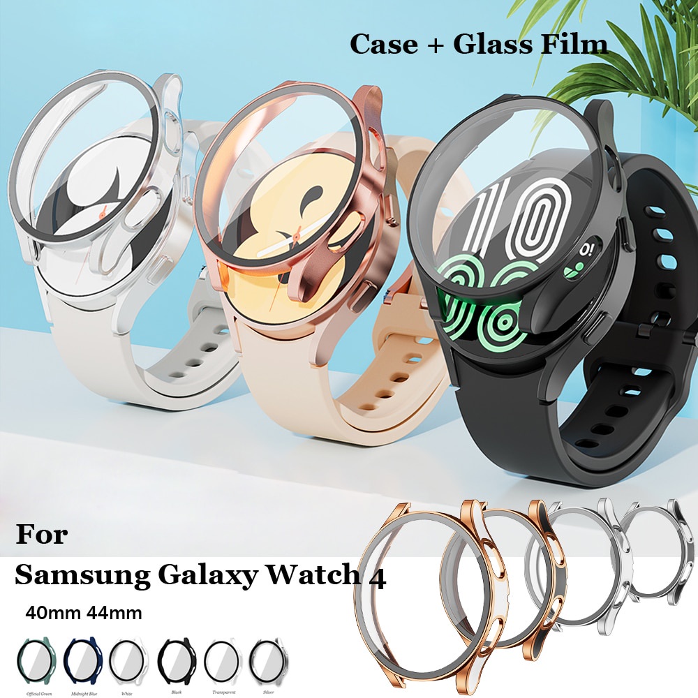 Case + Tempered Glass for Samsung Galaxy Watch 4 40mm 44mm High Quality Full Screen Cover Hard Case Bumper for Galaxy Wa