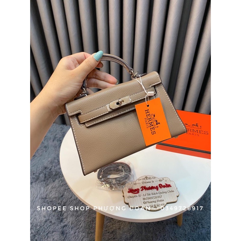 [KLLY19cm] Túi da sần tặng kèm khăn lụa quấn quai mini loại đẹp ảnh thật | BigBuy360 - bigbuy360.vn