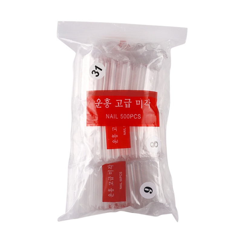 Set 500 Móng Tay Giả Trong Suốt Bằng Nhựa ABS Linh Hoạt