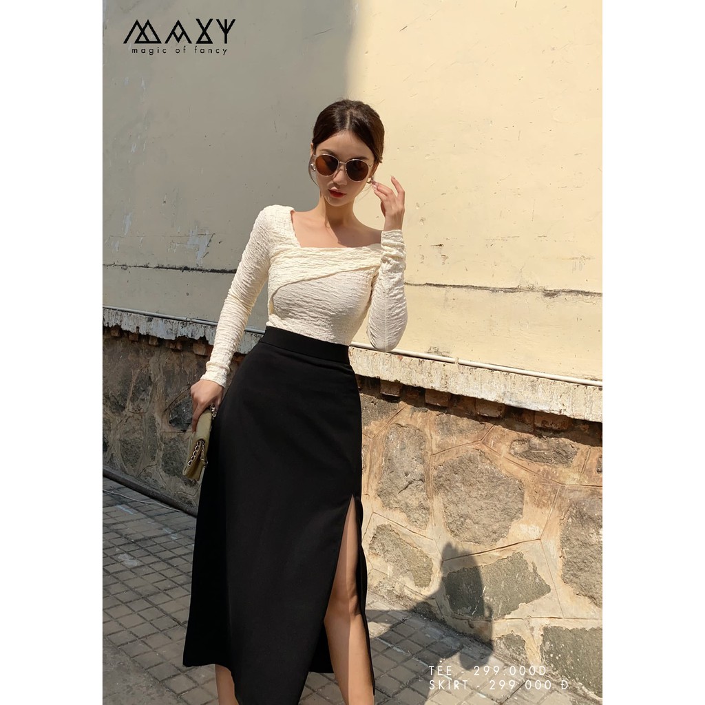 Chân váy dài xẻ cao cutout skirt Maxy Workshop | BigBuy360 - bigbuy360.vn